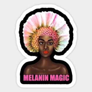 Black Pride Melanin Magic Flower Afro Queen Sticker